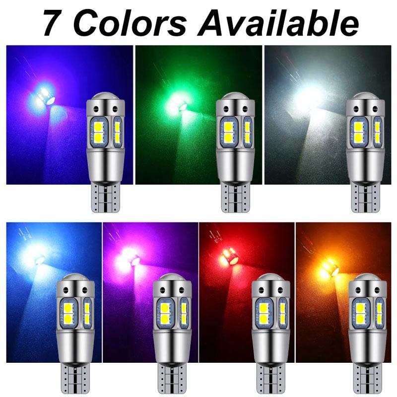 2Pcs Super Bright T10 W5W 168 192 Led Tail Light 3030 10SMD 12V Car Led Auto Side Lamp CANBUS NO Error Car Marker Parking Bulb