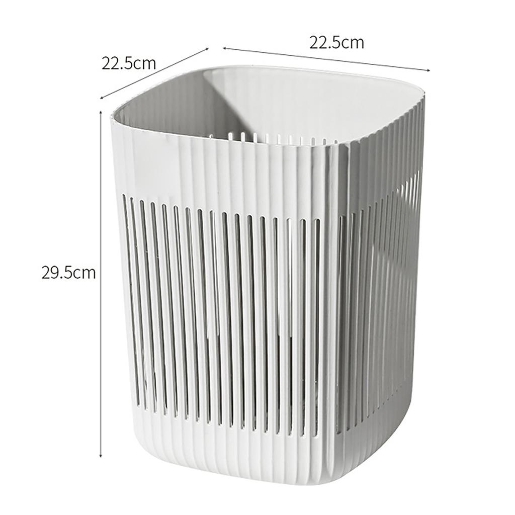 Plastic Wastebasket Trash Can Hollow Design Open Top Waste Container Large Capacity Garbage Bin for Bedroom Bathroom