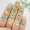 50pcs Mixed Resin Glitte Cute Cartoon Green Frog Flatback Rhinestone Figurines Nail Art DIY Party Scrapbook Accessories Crafts