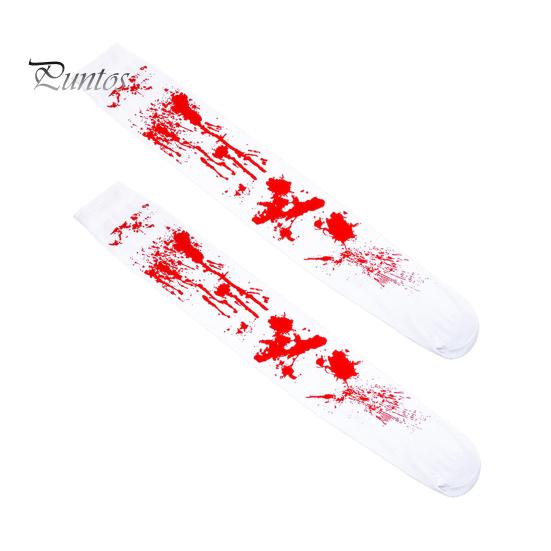 Halloween Gloves Socks Bloodstain Print Enigmatic Spooky Nurse Cosplay Haunted House NPC Prop Stretchable Festive Horror Atmosphere Decoration