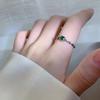 Vintage Colorful Crystal Stone Rings Set for Women Trendy Gold Silver Color Glazed Ring Set Geometric Resin Rings Party Jewelry