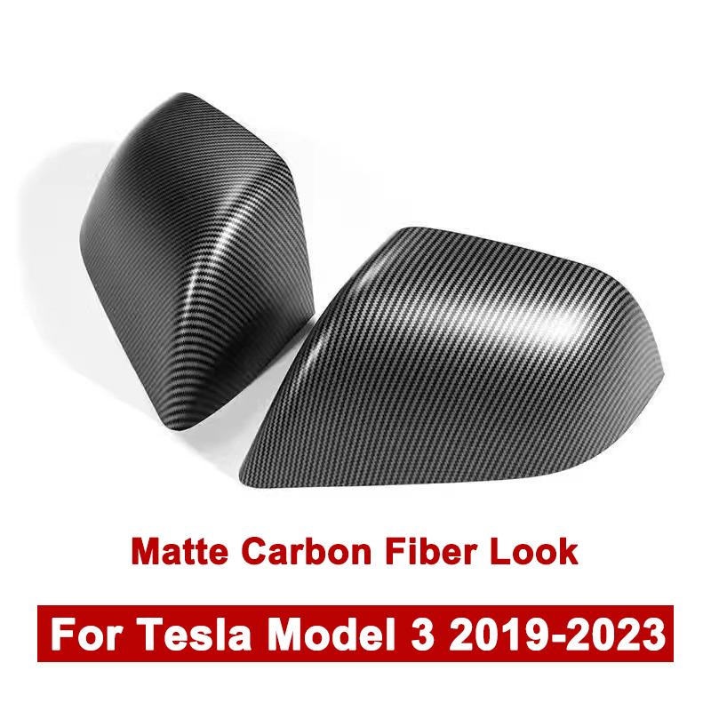 ABS Car Rearviews Mirror Guard Cover For Tesla Model 3/Model Y - Gloss/Matte/Carbon Fiber Look Rear View Cover Housing