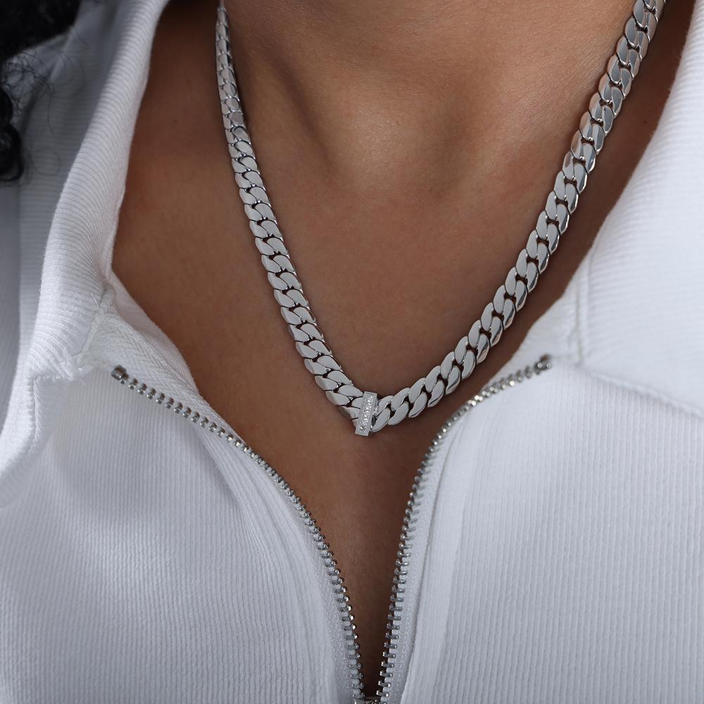 Stal Nierdzewna 316L Naszyjnik Łańcuszkowy Dla Kobiet Pozłacany 18k Inkrustowany Cyrkonem Hip-hopowy Rockowy Styl Grube Naszyjniki