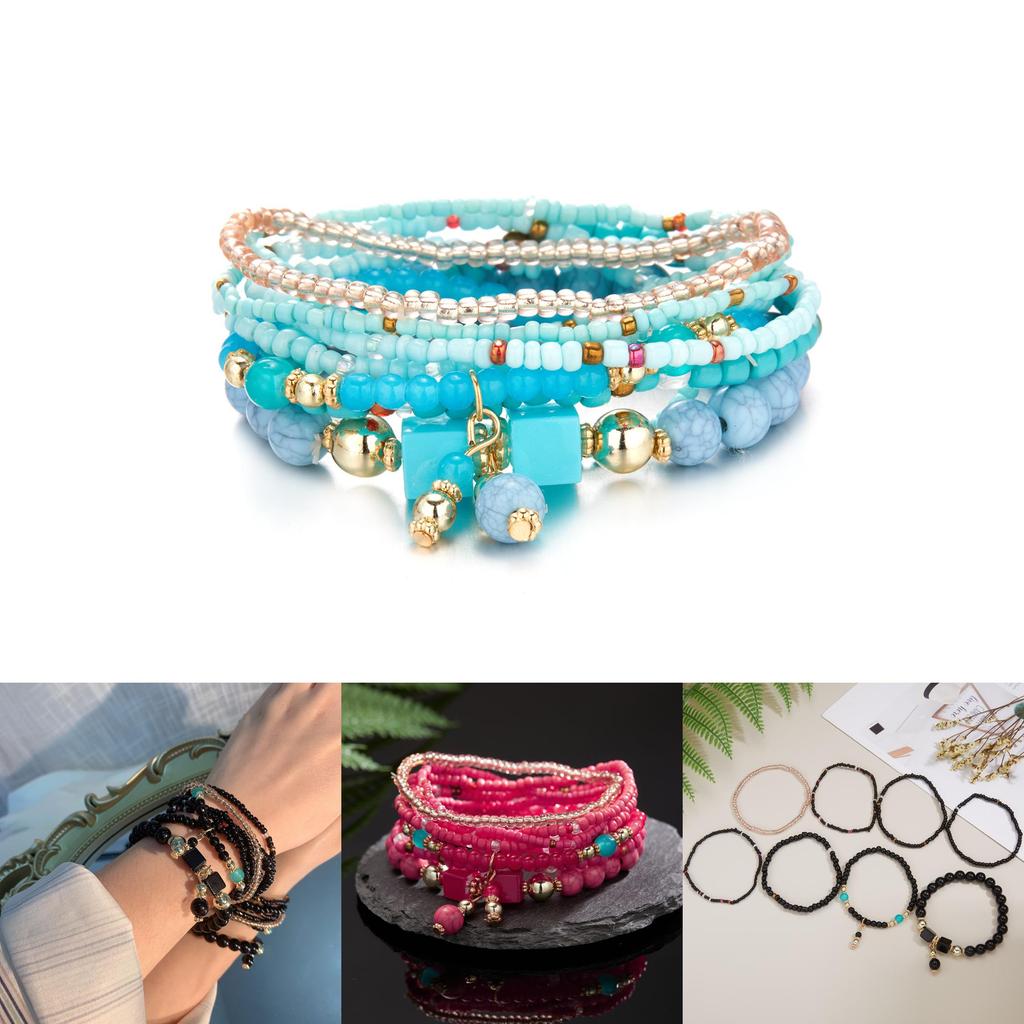 Bohemian Style Handmade Beaded Bracelets With Geometric Design For Women And Special Occasions
