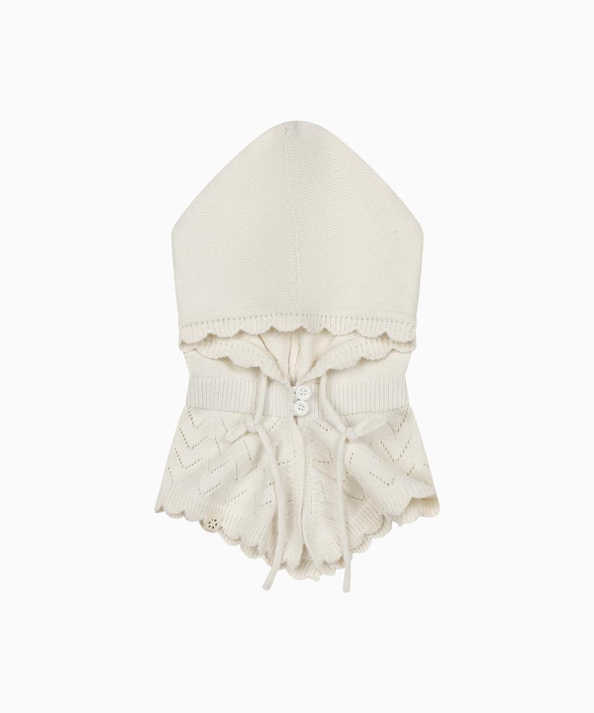 Ohesio Lace Knit Balaclava, White