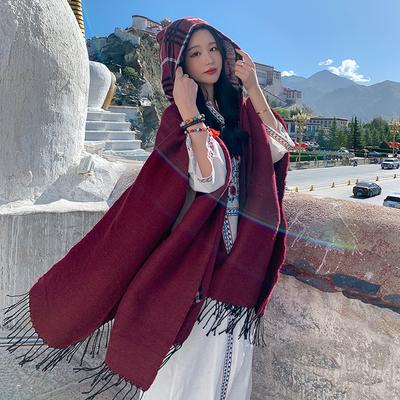 Schal Umhang Damen Warm Grasland Qinghai Reise Foto Schal
