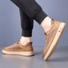 2025 Men's Causal Shoes Luxury Brand British Trendy Checkered Casual Versatile Leather Board Walking Shoes Loafers Sneakers