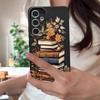 Cartoon Books Pattern Case For Samsung Galaxy S24 S25 Ultra Edge S23 Plus S22 S21 FE A34 A54 A15 A35 A55 A16 A26 A36 A56 5G Capa