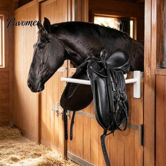 Portable Saddle Hook Horse Rack, Hangs on Stall Walls or Doors, No Drill Equipment Organizer Removable Holder, Hanger Rack for Western English Storage