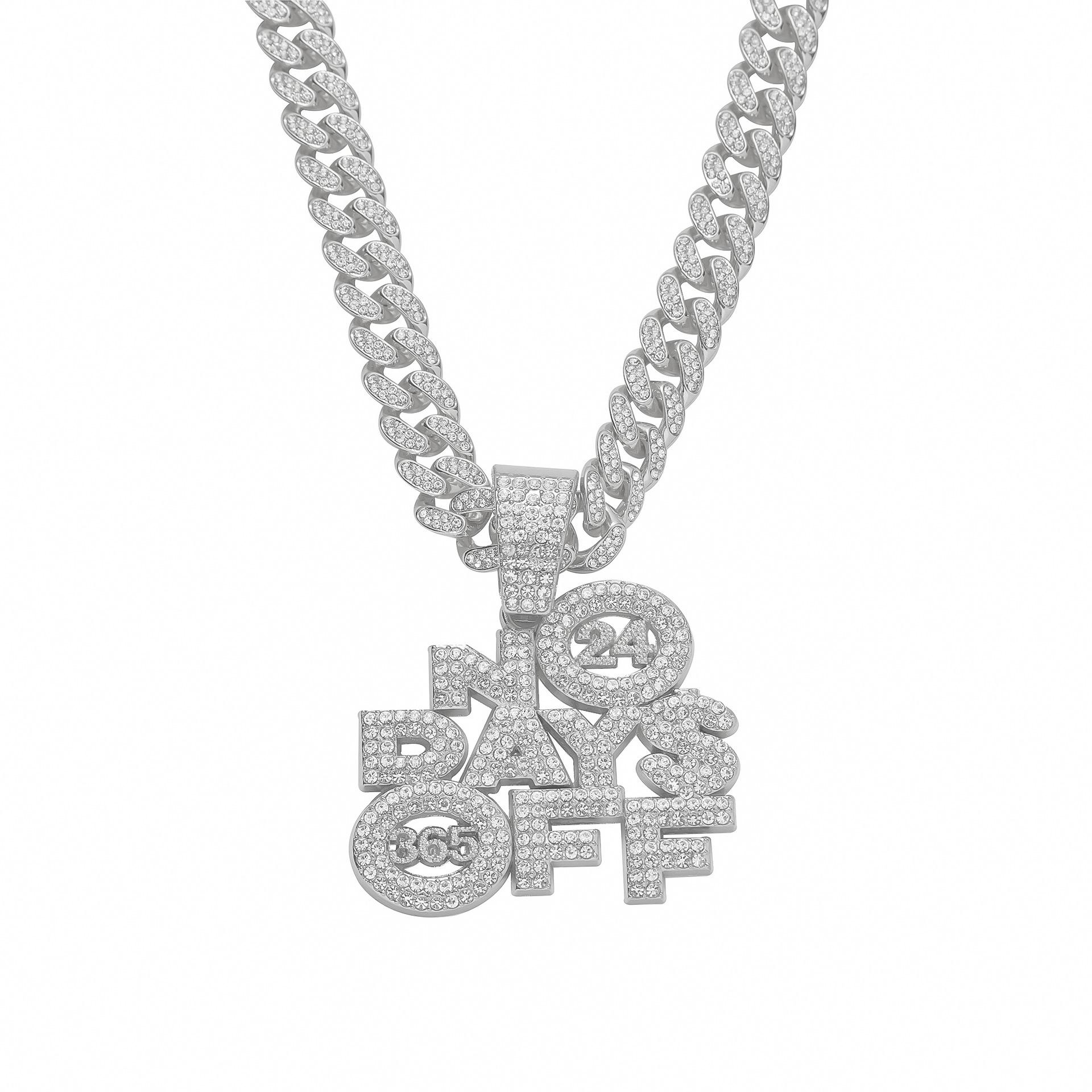 

Подвеска с бриллиантовой буквой на кубинской цепочке, европейский и американский стиль, преувеличенное ожерелье, модная мужская цепочка на ключицу