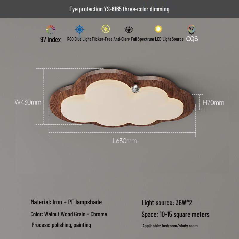 Vintage Solid Wood Eye Protection Ceiling Light for Living and Dining Rooms