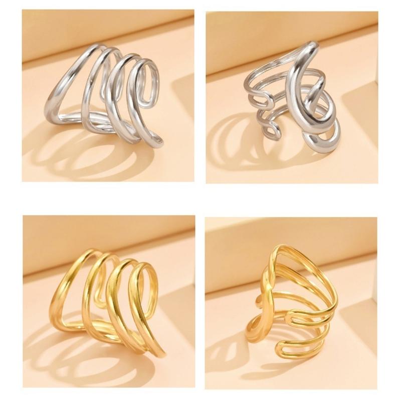 Irregular Line Rings Stylish Couple Present Rings Trendy Women Rings Hollow Rings Suitable for Women and Couple Present