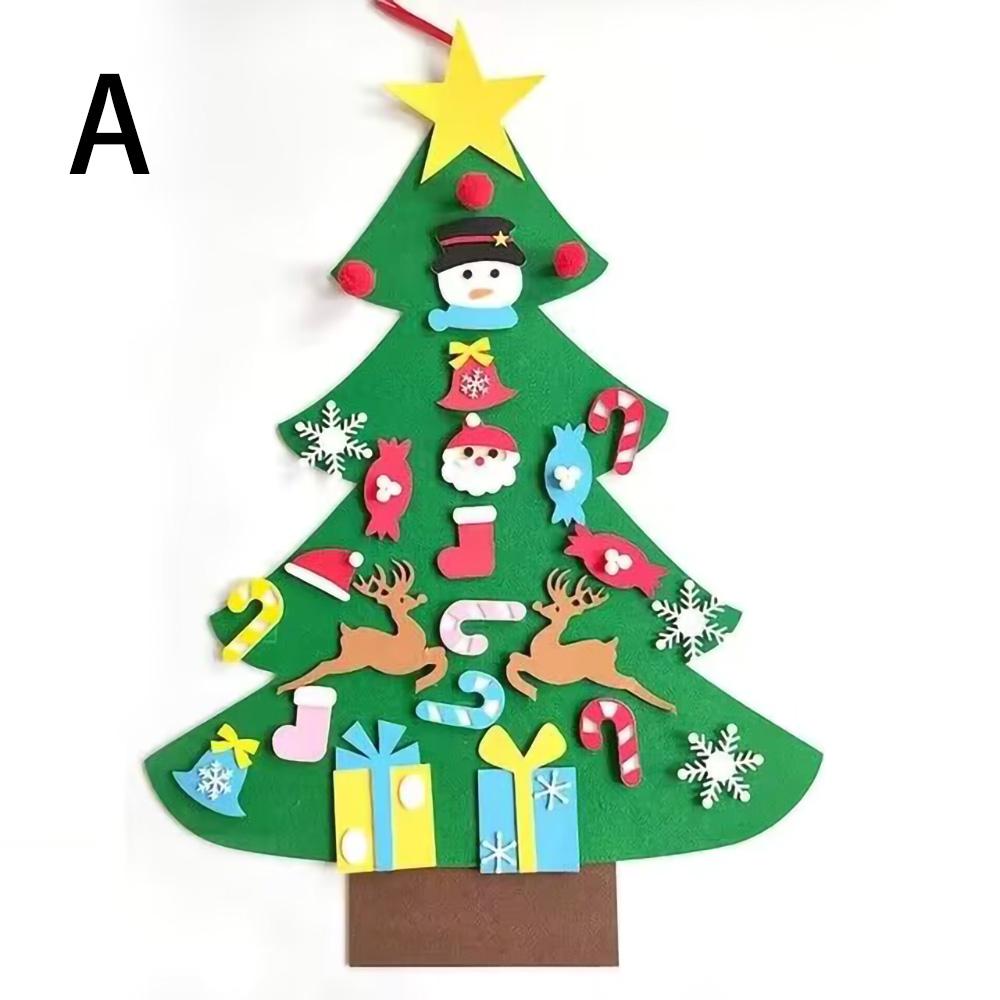 

A/E 2 Модели Сделай сам Фетровая Рождественская Елка 2025 Веселые Рождественские Украшения для Дома Навидад Рождественская Елка с Подсветкой Рождественские Украшения