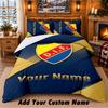 Djurgårdens IF Pattern Bedding 3Pcs Set Custom Name, Bed Sheet And Pillowcases For Home Bedroom