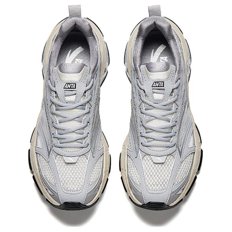 New Anta Wear-Resistant Cushioning Warm Low-Top Casual Shoes Women's White Gray Silver 122518895-5