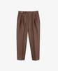 CONNECT KINLOCH Two-Puck Tapered Wool Twill Pants (Brown)