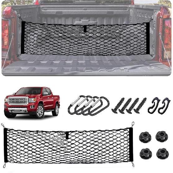 Envelope Style Cargo Net For Toyota RAV4 2013-2018 Accessories, Rear Trunk SUV Mesh Cargo Net, Upgraded 5Mm Bungee & Double-Layer Nylon Storage for Chevy Colorado & GMC