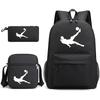 Large capacity schoolbag with shoulder strap; student three-piece pencil case set