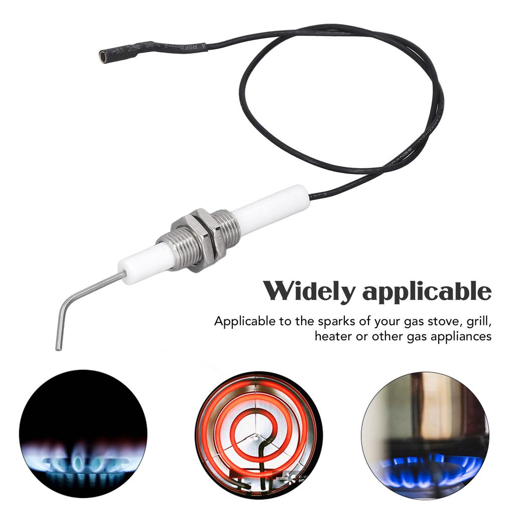 ZK40 5 szt. Elektroda zapłonowa ceramiczna M10 Gwintowana elektroda zapłonowa do pieca do zapalacza piezoelektrycznego z przyciskiem