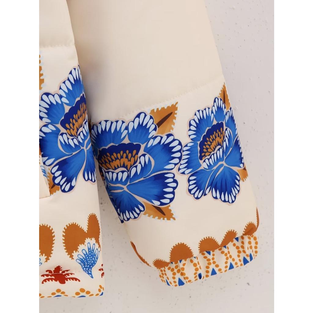Spring European & American Style Women's Positioning Printed Cotton Jacket, Casual Loose Warm Outerwear