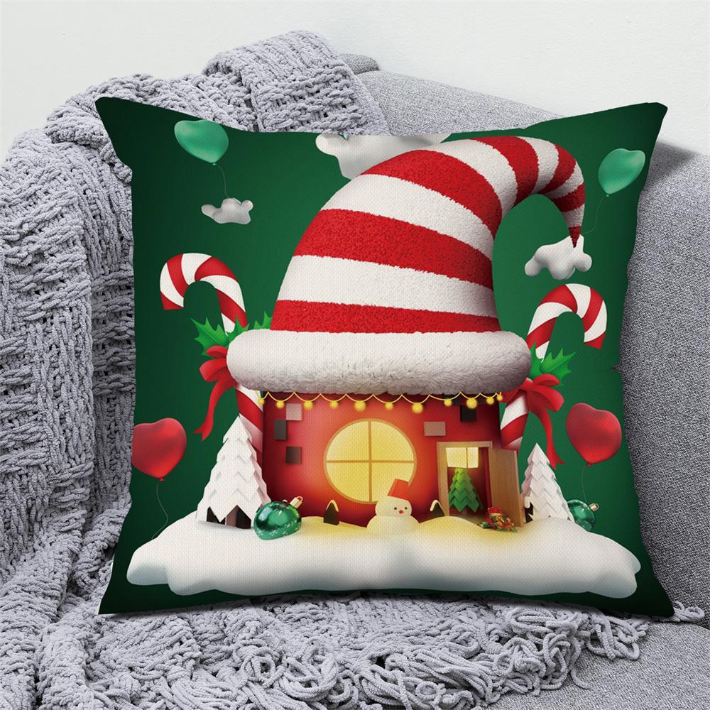 Crăciun Pom de Crăciun Fericit Cadou Husă de pernă imprimată Acasă Sufragerie Decorație Canapea Husă de pernă pătrată din poliester