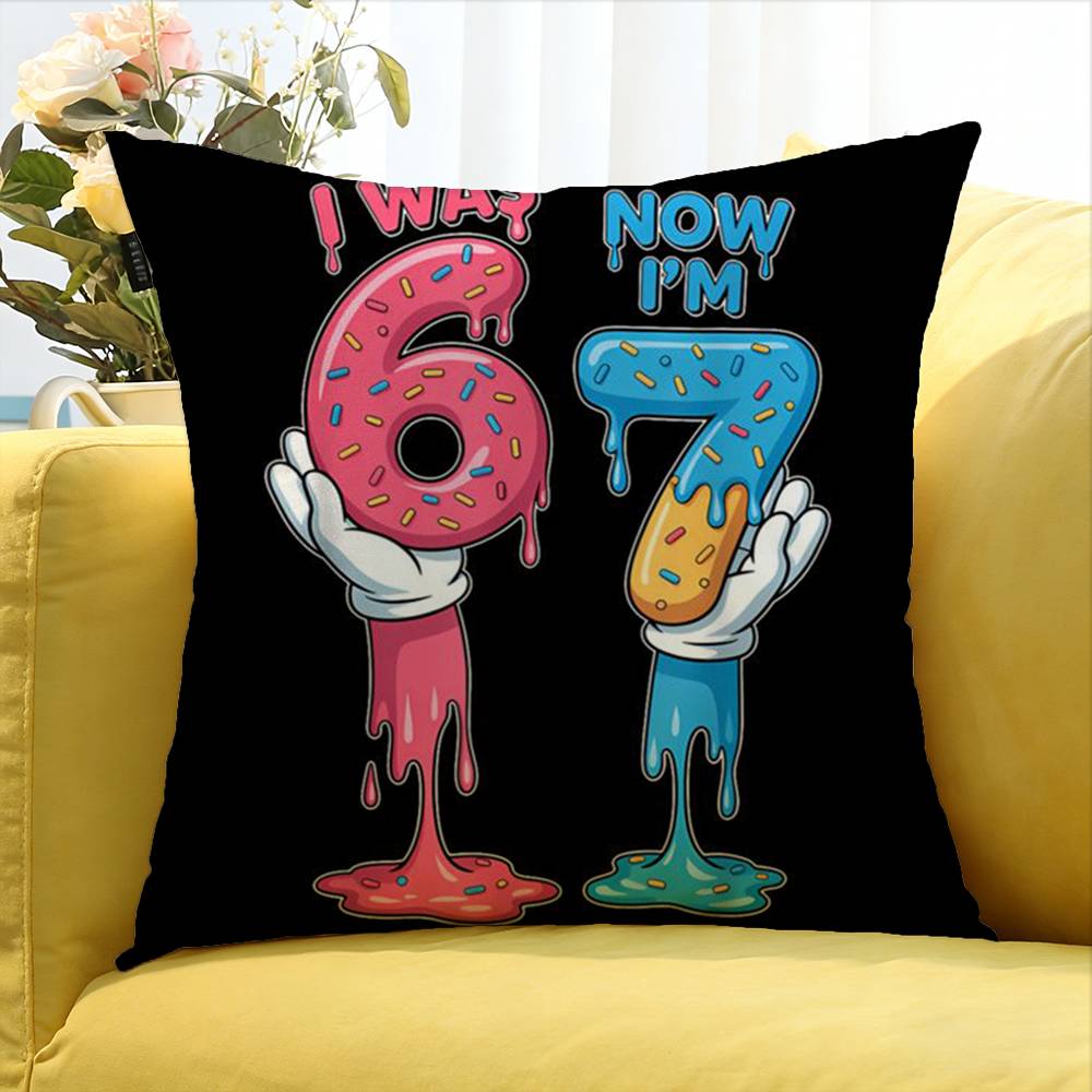 Six Seven 67 World Various Sizes Square Pillow Case For Car Home Bedchamber Decor