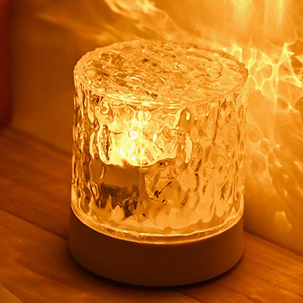 Water Ripple Atmosphere Night Light Portable Bedroom Lamp USB Charging Acrylic Lampshade Wireless for Home Furnishing Decoration
