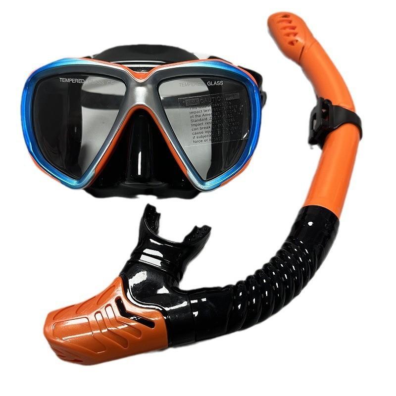 Scuba Diving Mask Snorkel Set for Adults Tempered Glass Professional Panoramic Snorkeling Gear Swimming Training Snorkel Kit QY367+198