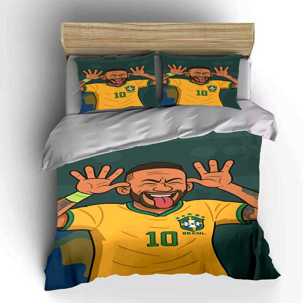 Cartoon football player illustration. Bedding sets Duvet cover sets Duvet covers Pillowcases(1 * Duvet Cover 2 * Pillowcases without duvet insert)