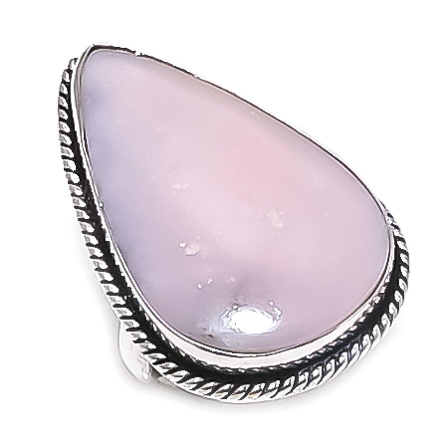 

Розовый Опал Драгоценный Камень Ювелирное Изделие из Стерлингового Серебра 925 Пробы Кольцо Размер 6.5