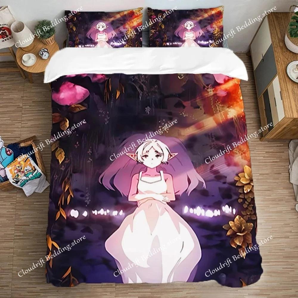 Queen Bed Comforter Sets Bedding Decorations Quilt Cover Set Fashion F-Frieren Beyond Journey's Ends Duvet Covers Pillowcase Art