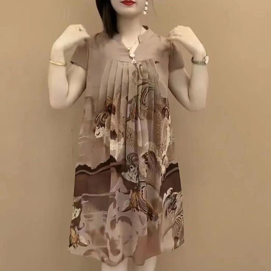 

Женское летнее платье-рубашка с V-образным вырезом свободного кроя: Похудение, борьба с возрастом и маскировка для шикарного, уверенного образа XXXL 75-81 kg