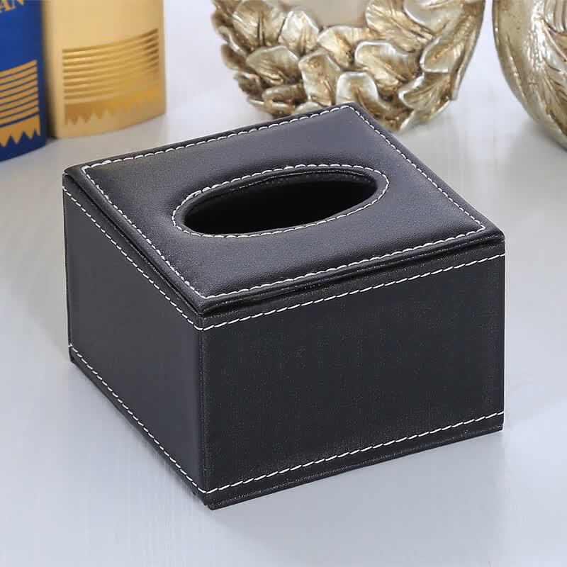 Leather Tissue & Remote Organizer Box
