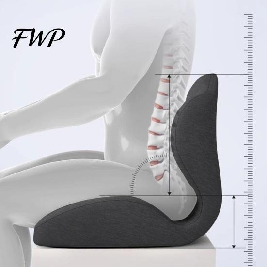 Poduszka na siedzisko z pianki memory Ergonomiczna poduszka z podparciem lędźwiowym, Oddychająca do krzesła biurowego, biurka i pośladków, Wysokiej gęstości Samochód Dom