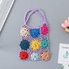 Country Style Crochet Shoulder Bag for Women Girl Knitted Handbag Colorful Tote Bag Travel Hobo Bag Shopping Dating Bag