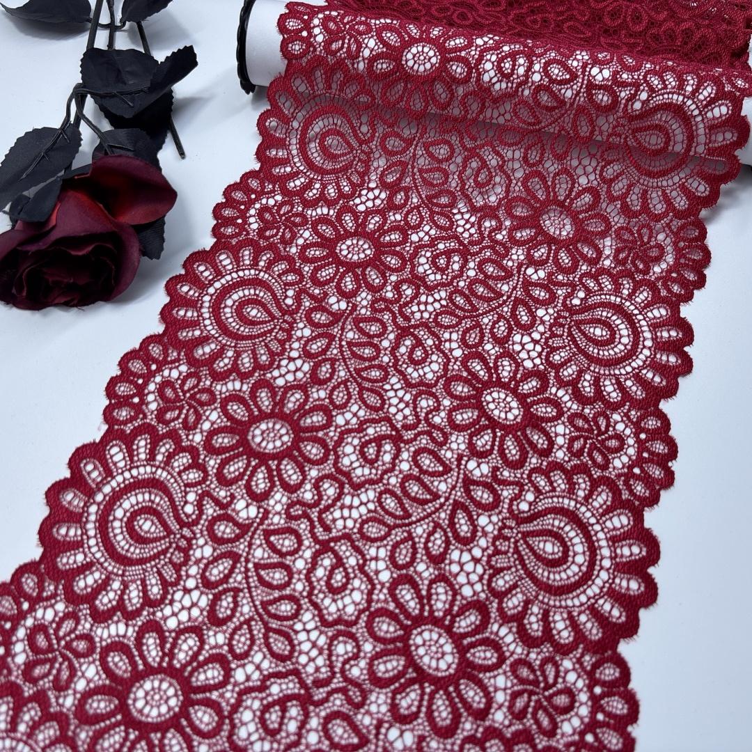 

3 Meters floral Elastic Lace trimming, Stretch Fabric Lace for Lingerie, Bra, Underwear, Garment, Home Decor, Crafting ( 21cm Wide) 21cm x 3m