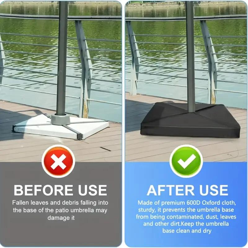 Heavy-Duty Patio Umbrella Base Cover - All-Weather Outdoor Umbrella Stand Protector with Stable Base, Most Standard Umbrellas