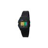 Casio Maßgeschneiderte Uhr, modifizierte Serie, farbenfrohes vertikal gestreiftes Zifferblatt, schwarzes Harzgehäuse, wasserdicht, F-91WG-9 modifiziert - F-91WG-9
