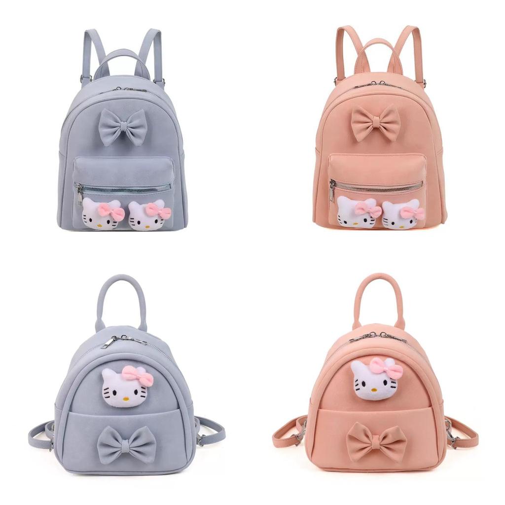 Sweet Hello Kitty Plush Doll Decoration Student Mini Backpack For Daily Use