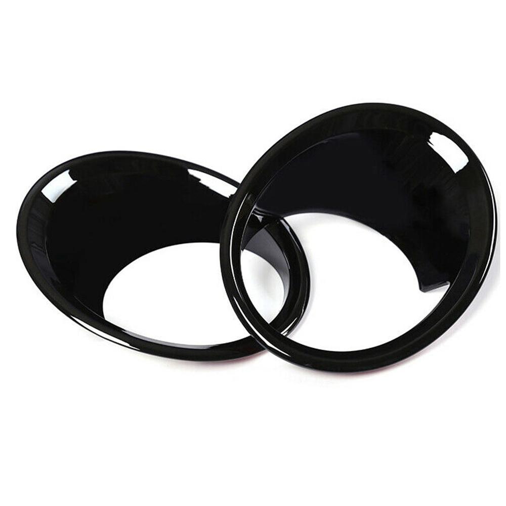 2Pcs Glossy Black Car Front Fog Light Lamp Cover Trim For-BMW X1 F48 2016- bright black