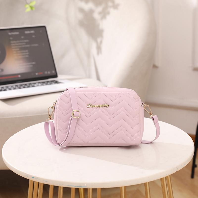 Trend small bag New fashion wave embroidered women's bag Casual small square bag One shoulder messenger bag Mobile phone bag