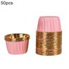 50Pcs Cupcake Paper Cup Oilproof Cupcake Cake Liner Wrappers Golden Muffin Wrapper Paper Baking Supply Birthday Party Decor
