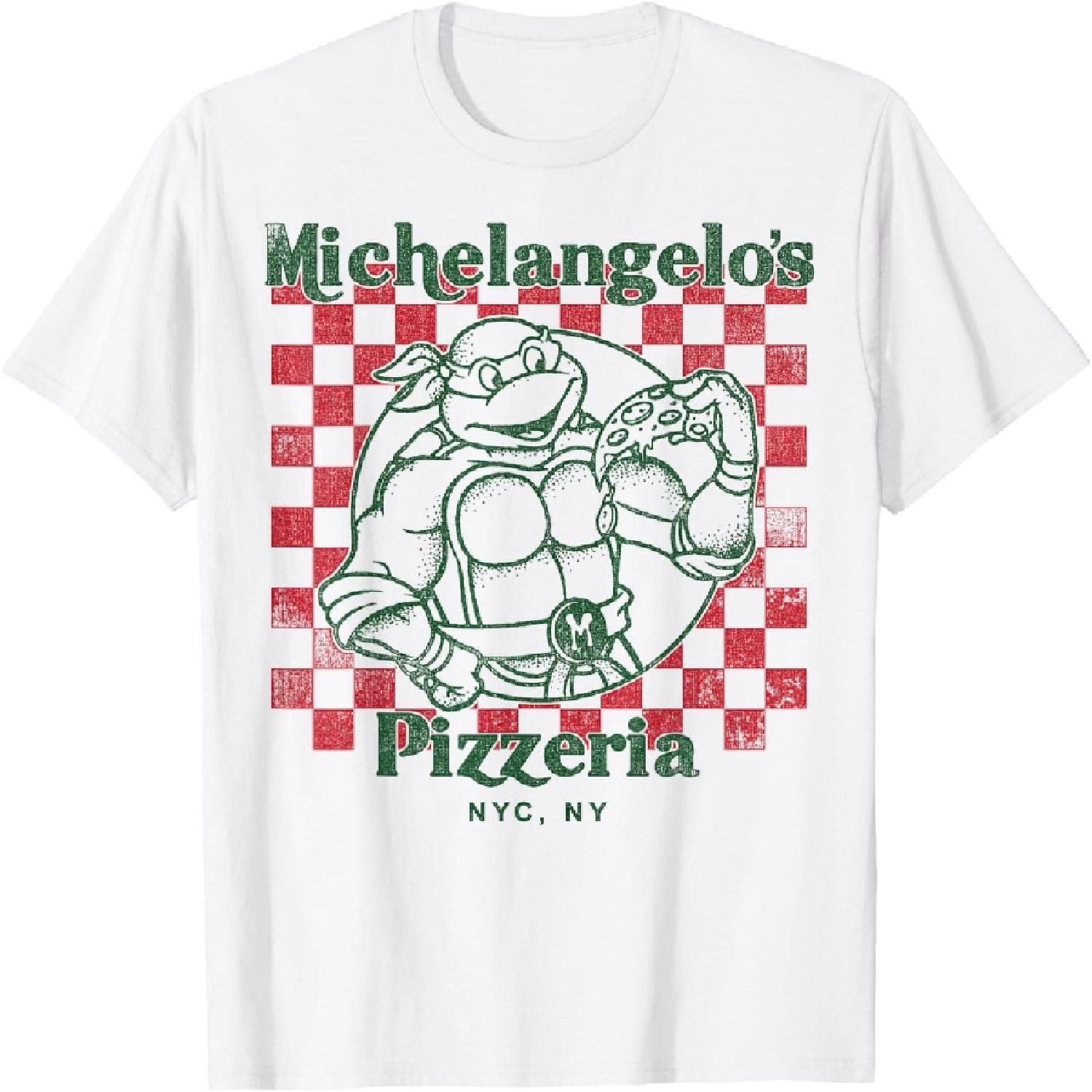 

Teenage Mutant Ninja Turtles Mikeys Yummy Pizza Short Sleeve T-Shirt XXXXXL білий