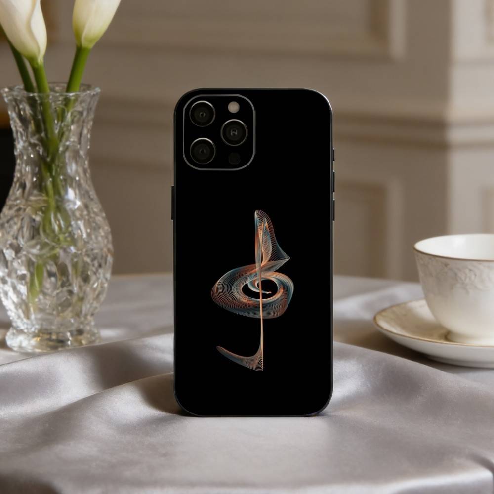 M-Music Art T-Treble Clef Phone Case For iPhone 17,16,15,14,13,12,11 Plus,Pro Max,XS,Soft Silicone Black Cover