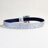 Women's Rhinestones Belt Glitters Leather Waist Belt Western Skull Waist Belt for Stylish Youth