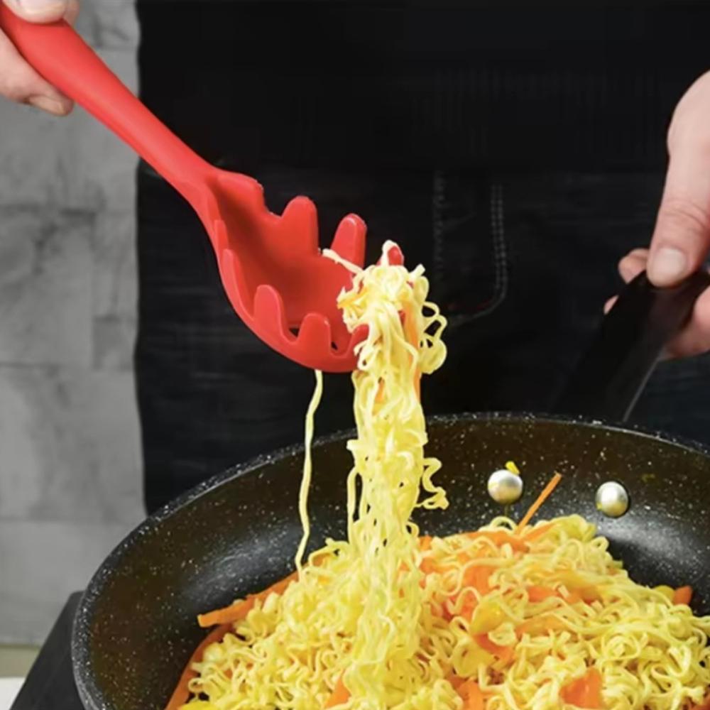 28cm Long Handle Spaghetti Spoon Silicone Noodle Serving Strainer Scoop Colander Slot Spoon Pasta Noodle Colander Kitchen Gadget