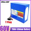New 60V 10Ah 20Ah 21Ah 30Ah 35Ah 1500W-300W Lithium Battery, Suitable for Balancing Bicycles, Bicycles, Scooters, and Tricycles