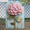 Retro Hydrangea Wall Hanging Creative Metal Decorative Door Country Style Hydrangea Iron Sign  Gift