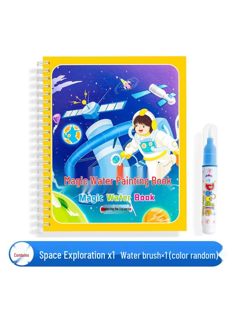 Reusable Children's Magic Water Doodle Book with Baby Water Pen - Educational Drawing Toy