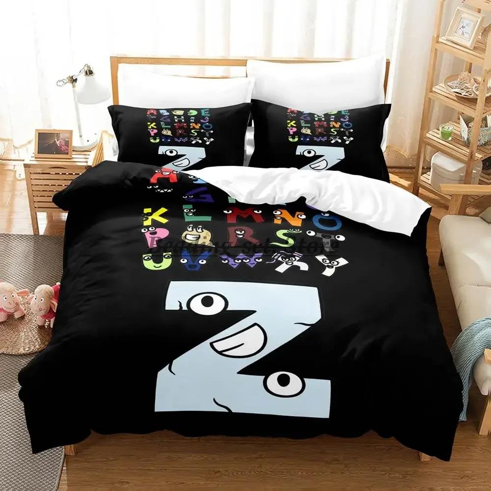 Alphabet Lore Bedding Set Single Twin Full Queen King Size Bed Set Aldult Kid Bedroom Duvetcover Sets Anime Bed Sheet Set
